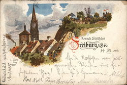 View of Town Freiburg, Germany Postcard Postcard