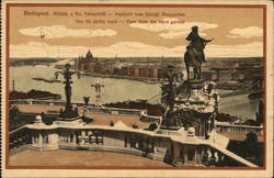 Budapest. Kilatas a Kir. Varkeribol - View from the royal garden Hungary Postcard Postcard