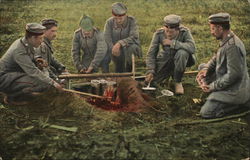 Soldiers Cooking Germany World War I Postcard Postcard