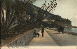 La Frontiere Menton, France Postcard Postcard