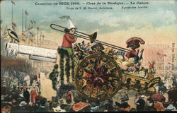 Carnaval de Nice 1908 - Chaz de la Musiqua - Le Canon France Postcard Postcard