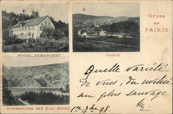 Hotel Demangeat and View of Town Pairis, France Postcard Postcard