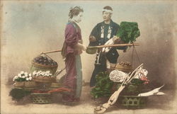 Vegetable Sellers Postcard