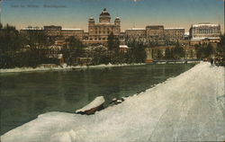 Bundespalast in Winter Bern, Switzerland Postcard Postcard