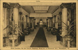 Lobby-Hotel Lorraine Postcard