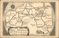 Map of The White Mountains Postcard