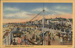 Children's Playground Hampton Beach, NH Postcard Postcard Postcard