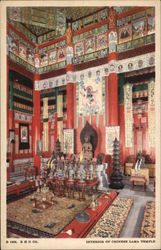 Interior of Chinese Lama Temple 1933 Chicago World Fair Postcard Postcard Postcard