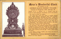 German Black Forest Village - Meier's Wonderful Clock 1933 Chicago World Fair Postcard Postcard Postcard