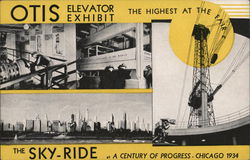 Otis Elevator Exhibit - The Sky-Ride 1933 Chicago World Fair Postcard Postcard Postcard