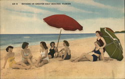 Bathers on Greater Gulf Beaches, Florida Postcard