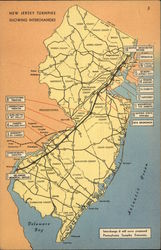 Map of New Jersey Turnpike Maps Postcard Postcard Postcard