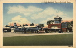 Portland Municipal Airport Postcard