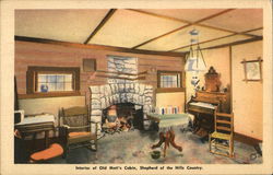 Interior of Old Matt's Cabin, Shepherd of the Hills Country Branson, MO Postcard Postcard Postcard