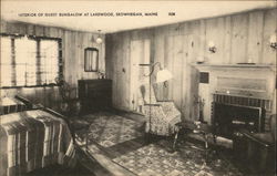 Interior of Guest Bungalow at Lakewood Skowhegan, ME Postcard Postcard Postcard