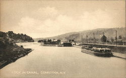 Lock in Canal Comstock, NY Postcard Postcard Postcard