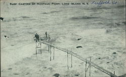 Surf Casting at Montauk Point Postcard