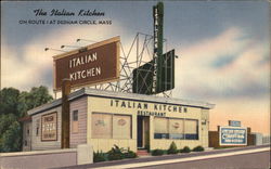 The Italian Kitchen on Route 1 at Dedham Circle, Mass. Massachusetts Postcard Postcard Postcard