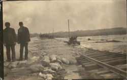 Flooded Railroad Tracks Postcard