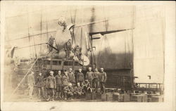 Workers Posing By Ship Propeller Boats, Ships Postcard Postcard Postcard