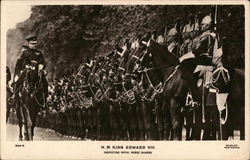 H. M. King Edward VIII - Inspecting Royal Horse Guards Royalty Postcard Postcard Postcard