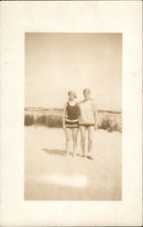 Two Women on Beach Island Grove, NJ Postcard Postcard Postcard