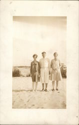 Snapshot of People on Beach - "Island Grove" New Jersey Postcard Postcard Postcard