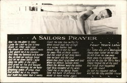 Sailor Sleeping on Bunk - "A Sailors Prayer" Navy Postcard Postcard Postcard