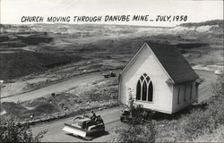 Church Moving Through Danube Mine Postcard