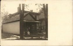 Children on Porch, Bicycle Postcard