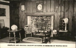 Fireplace and Original Shadow Moulding in Bedroom of Whipple House Postcard