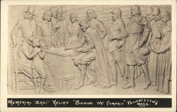 Memorial Bas Relief "Signing The Compact" Provincetown, MA Postcard Postcard Postcard