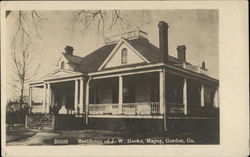 Residence of J.W. Hooks - Mayor Gordon, GA Postcard Postcard Postcard