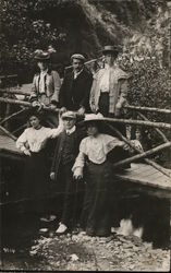 Snapshot of People at Creek Postcard