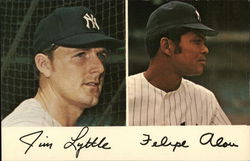 Jim Lyttle and Felipe Alou - New York Yankees Baseball Postcard Postcard Postcard