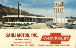 Sahli Motor, Inc. Beaver Falls, PA Postcard Postcard Postcard