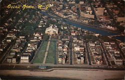 Aerial View of Town Ocean Grove, NJ Postcard Postcard Postcard