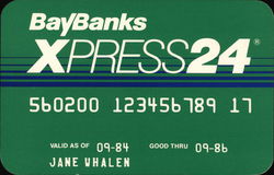 Baybanks Xpress24 Card Modern (1970's to Present) Postcard Postcard Postcard