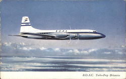 BOAC Turbo-Prop Britannia Aircraft Postcard Postcard Postcard