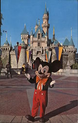 Sleeping Beauty Castle and Mickey Mouse Postcard