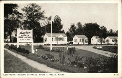 Sleepytown, Modern Cottages, Route 1 Wells, ME Postcard Postcard Postcard