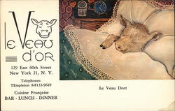 Le Veau d'Or, The Golden Calf New York, NY Postcard Postcard Postcard