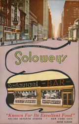 Solowey's Restaurant & Bar New York City, NY Postcard Postcard Postcard