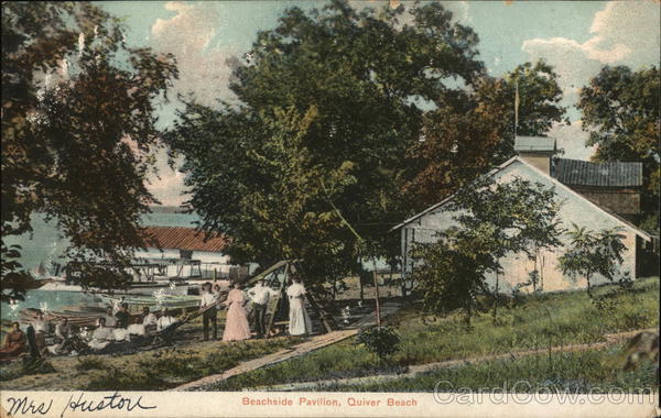 Beachside Pavilion, Quiver Beach Havana, IL Postcard