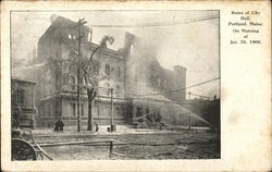 Ruins of City Hall Portland, ME Postcard Postcard Postcard