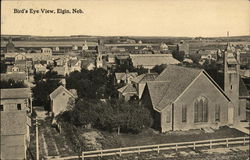 Bird's Eye View of Town Elgin, NE Postcard Postcard Postcard