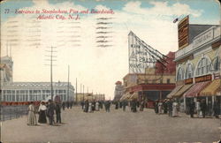 Entrance to Steeplechase Pier and Boardwalk Atlantic City, NJ Postcard Postcard Postcard