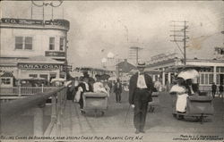 Rolling Chairs on Boardwalk, Near Steeple Chase Pier Atlantic City, NJ Postcard Postcard Postcard