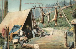 Hunting Scene in Oregon Postcard