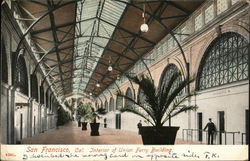 Interior of Union Ferry Building Postcard